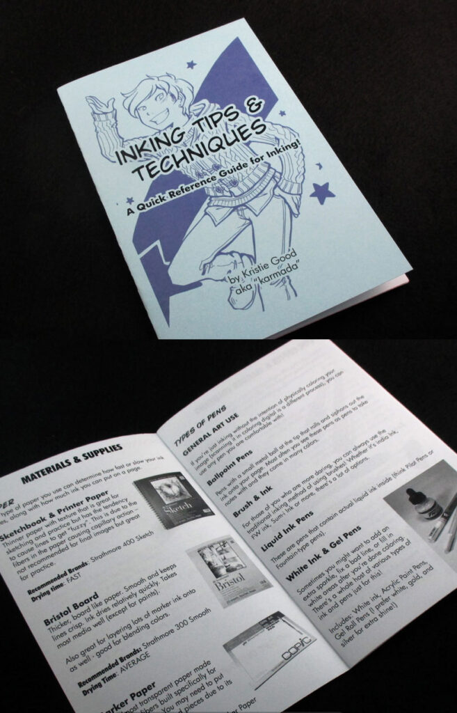 Image of a small paper book about inking pictures